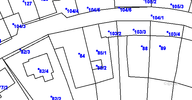Parcela st. 85 v KÚ Velký Karlov, Katastrální mapa