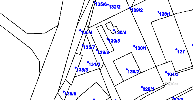 Parcela st. 129/2 v KÚ Velký Karlov, Katastrální mapa