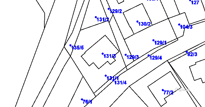 Parcela st. 131/3 v KÚ Velký Karlov, Katastrální mapa