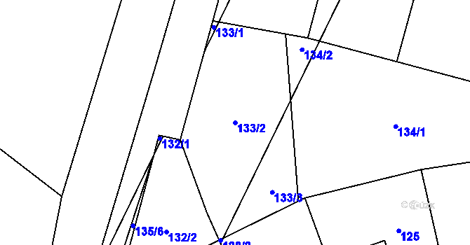 Parcela st. 133/2 v KÚ Velký Karlov, Katastrální mapa