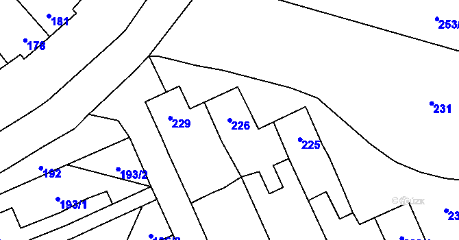 Parcela st. 226 v KÚ Velký Karlov, Katastrální mapa