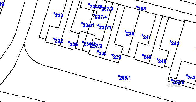 Parcela st. 236 v KÚ Velký Karlov, Katastrální mapa