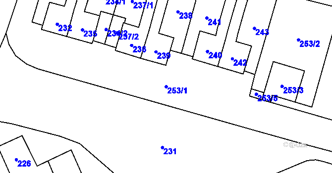 Parcela st. 253/1 v KÚ Velký Karlov, Katastrální mapa