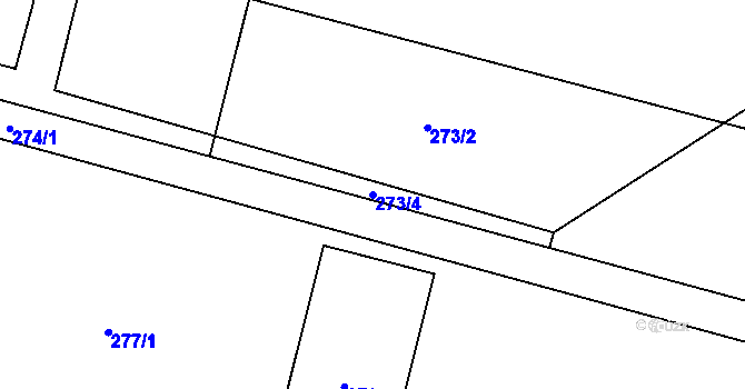 Parcela st. 273/4 v KÚ Velký Karlov, Katastrální mapa