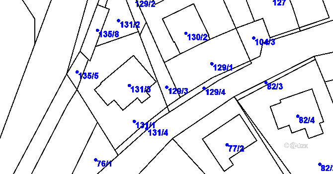 Parcela st. 129/3 v KÚ Velký Karlov, Katastrální mapa