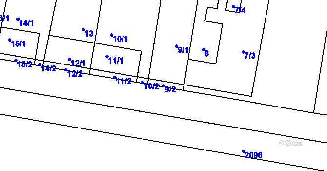 Parcela st. 9/2 v KÚ Velký Karlov, Katastrální mapa