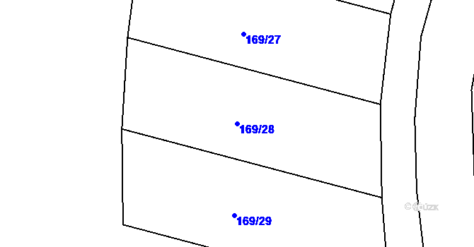Parcela st. 169/28 v KÚ Velký Karlov, Katastrální mapa