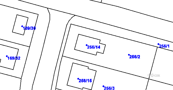 Parcela st. 256/14 v KÚ Velký Karlov, Katastrální mapa