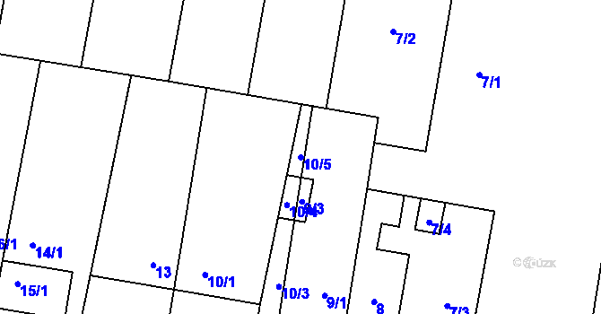 Parcela st. 10/5 v KÚ Velký Karlov, Katastrální mapa