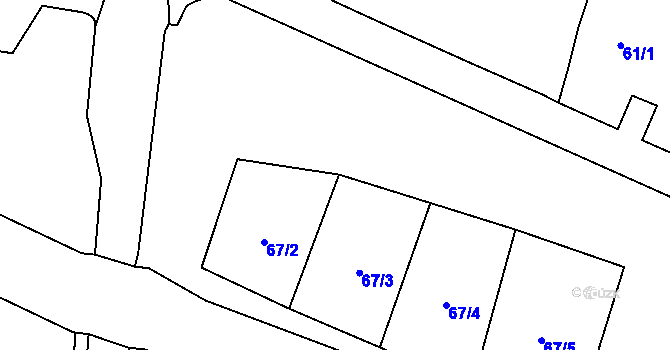 Parcela st. 63 v KÚ Dyjákovičky, Katastrální mapa