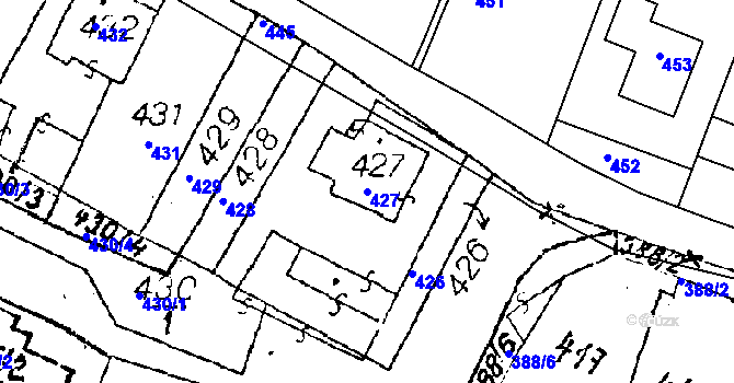 Parcela st. 427 v KÚ Dyjákovičky, Katastrální mapa