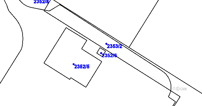 Parcela st. 2352/6 v KÚ Dyjákovičky, Katastrální mapa