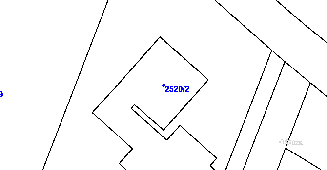 Parcela st. 2520/2 v KÚ Dyjákovičky, Katastrální mapa