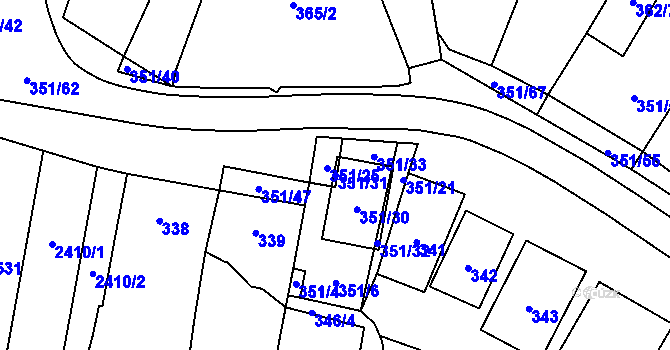 Parcela st. 351/31 v KÚ Dyjákovičky, Katastrální mapa