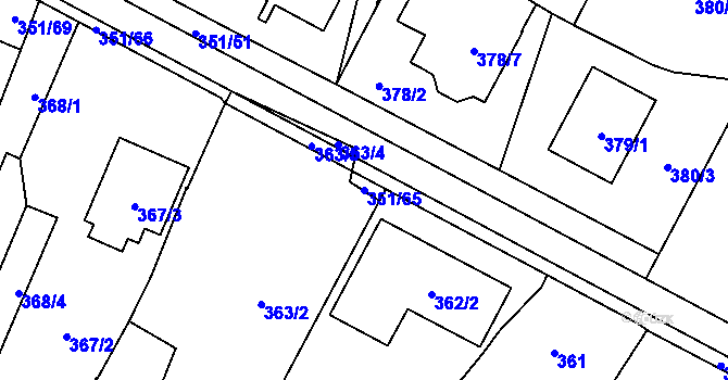 Parcela st. 351/65 v KÚ Dyjákovičky, Katastrální mapa
