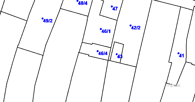 Parcela st. 46/4 v KÚ Dyjákovičky, Katastrální mapa