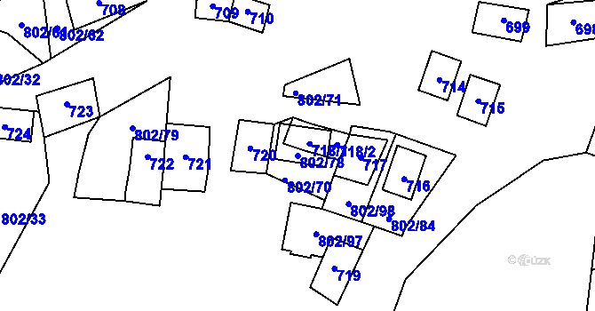 Parcela st. 802/78 v KÚ Dyjákovičky, Katastrální mapa
