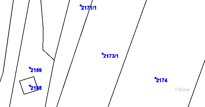 Parcela st. 2173/1 v KÚ Dyje, Katastrální mapa