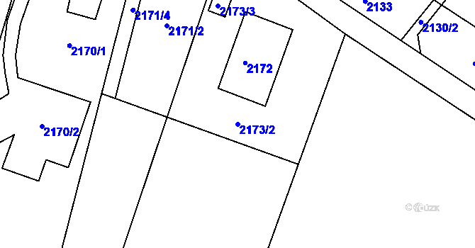 Parcela st. 2173/2 v KÚ Dyje, Katastrální mapa