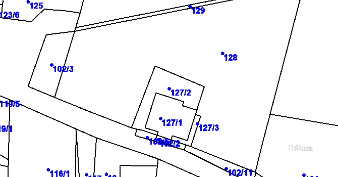 Parcela st. 127/2 v KÚ Dyje, Katastrální mapa