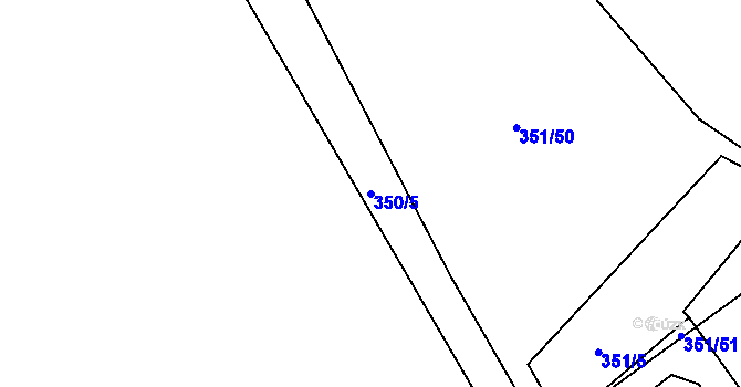 Parcela st. 350/5 v KÚ Dyje, Katastrální mapa