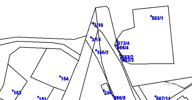 Parcela st. 156/2 v KÚ Dyje, Katastrální mapa