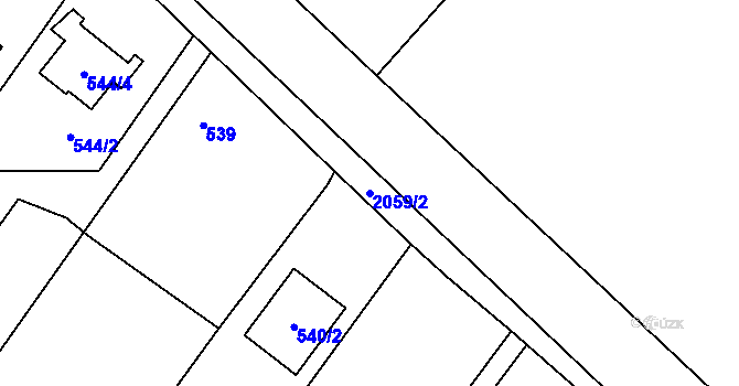 Parcela st. 2059/2 v KÚ Dyje, Katastrální mapa