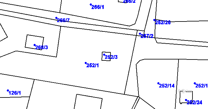 Parcela st. 252/3 v KÚ Dyje, Katastrální mapa