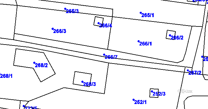 Parcela st. 266/7 v KÚ Dyje, Katastrální mapa