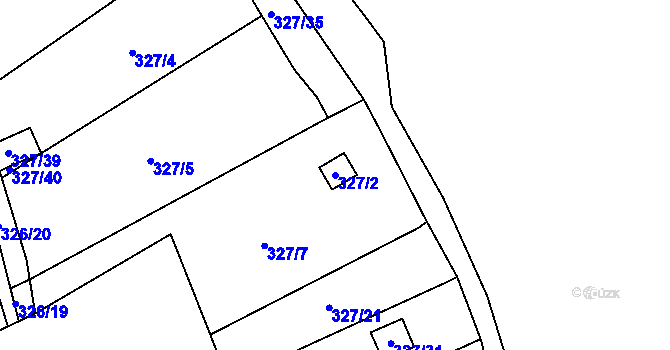Parcela st. 327/2 v KÚ Dyje, Katastrální mapa
