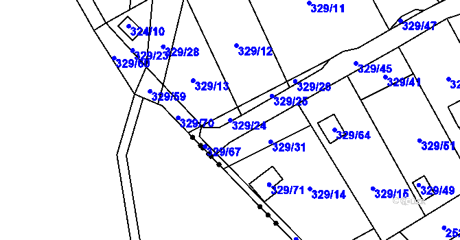 Parcela st. 329/24 v KÚ Dyje, Katastrální mapa