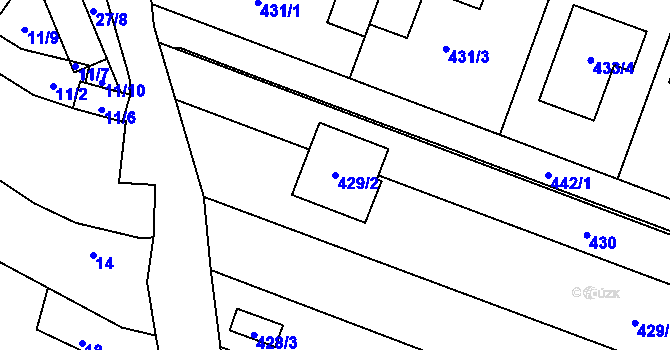 Parcela st. 429/2 v KÚ Dyje, Katastrální mapa