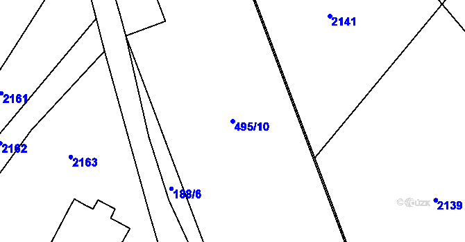Parcela st. 495/10 v KÚ Dyje, Katastrální mapa