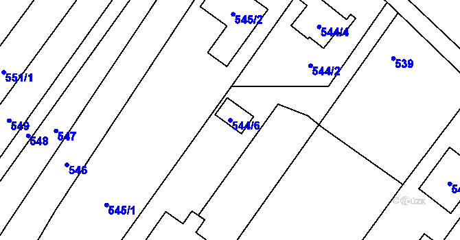 Parcela st. 544/6 v KÚ Dyje, Katastrální mapa