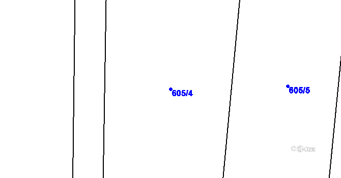 Parcela st. 605/4 v KÚ Dyje, Katastrální mapa