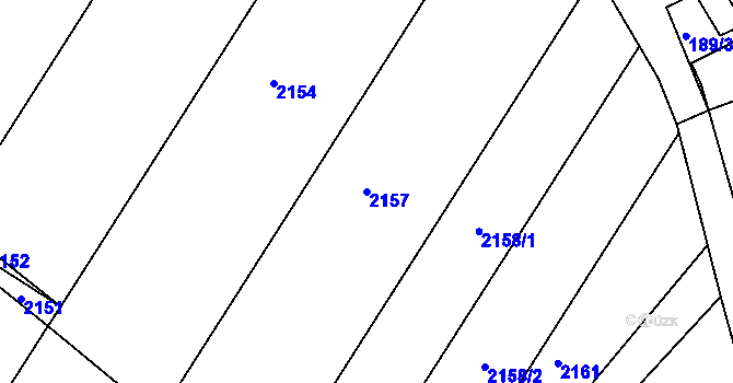 Parcela st. 2157 v KÚ Dyje, Katastrální mapa