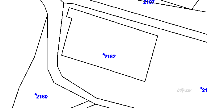 Parcela st. 2182 v KÚ Dyje, Katastrální mapa