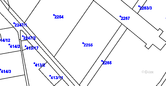 Parcela st. 2255 v KÚ Dyje, Katastrální mapa