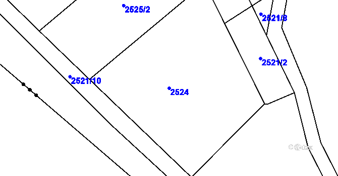 Parcela st. 2524 v KÚ Dyje, Katastrální mapa