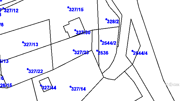 Parcela st. 2536 v KÚ Dyje, Katastrální mapa