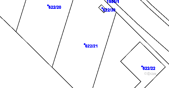 Parcela st. 622/21 v KÚ Dyje, Katastrální mapa