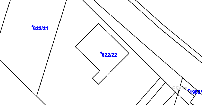 Parcela st. 622/22 v KÚ Dyje, Katastrální mapa