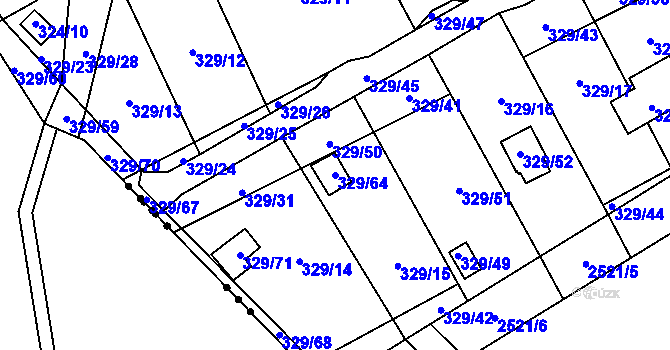 Parcela st. 329/64 v KÚ Dyje, Katastrální mapa