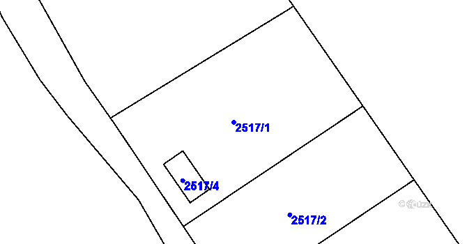 Parcela st. 2517/1 v KÚ Dyje, Katastrální mapa