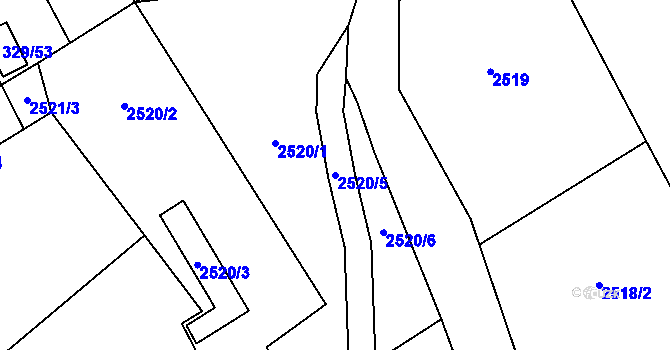 Parcela st. 2520/5 v KÚ Dyje, Katastrální mapa