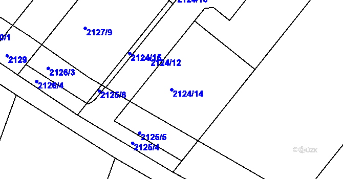 Parcela st. 2124/14 v KÚ Dyje, Katastrální mapa