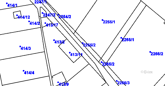 Parcela st. 2255/2 v KÚ Dyje, Katastrální mapa