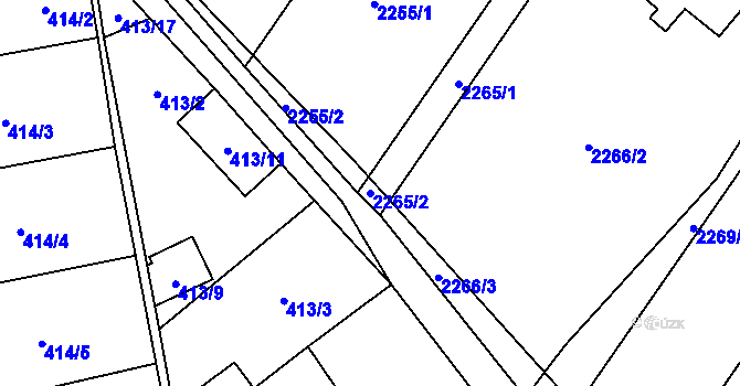 Parcela st. 2265/2 v KÚ Dyje, Katastrální mapa