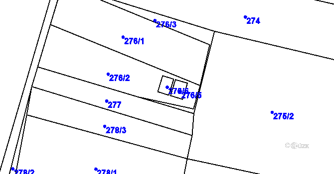 Parcela st. 276/6 v KÚ Dyje, Katastrální mapa
