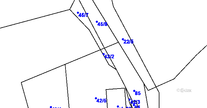 Parcela st. 42/2 v KÚ Dolní Dvorce u Telče, Katastrální mapa